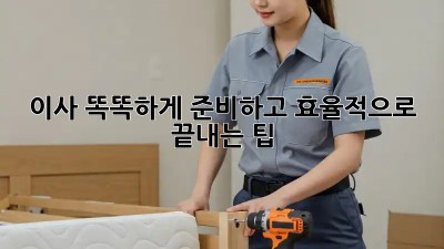 이사, 똑똑하게 준비하고 효율적으로 끝내는 팁!