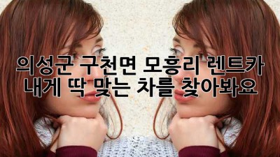 의성군 구천면 모흥리 렌트카: 내게 딱 맞는 차를 찾아봐요!🚗💨
